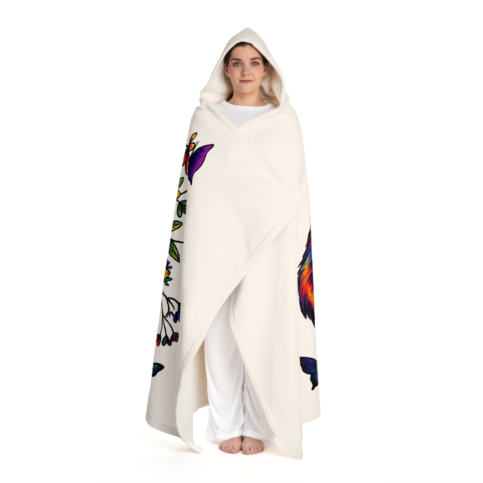 sharmaHooded Sherpa Fleece Blanket